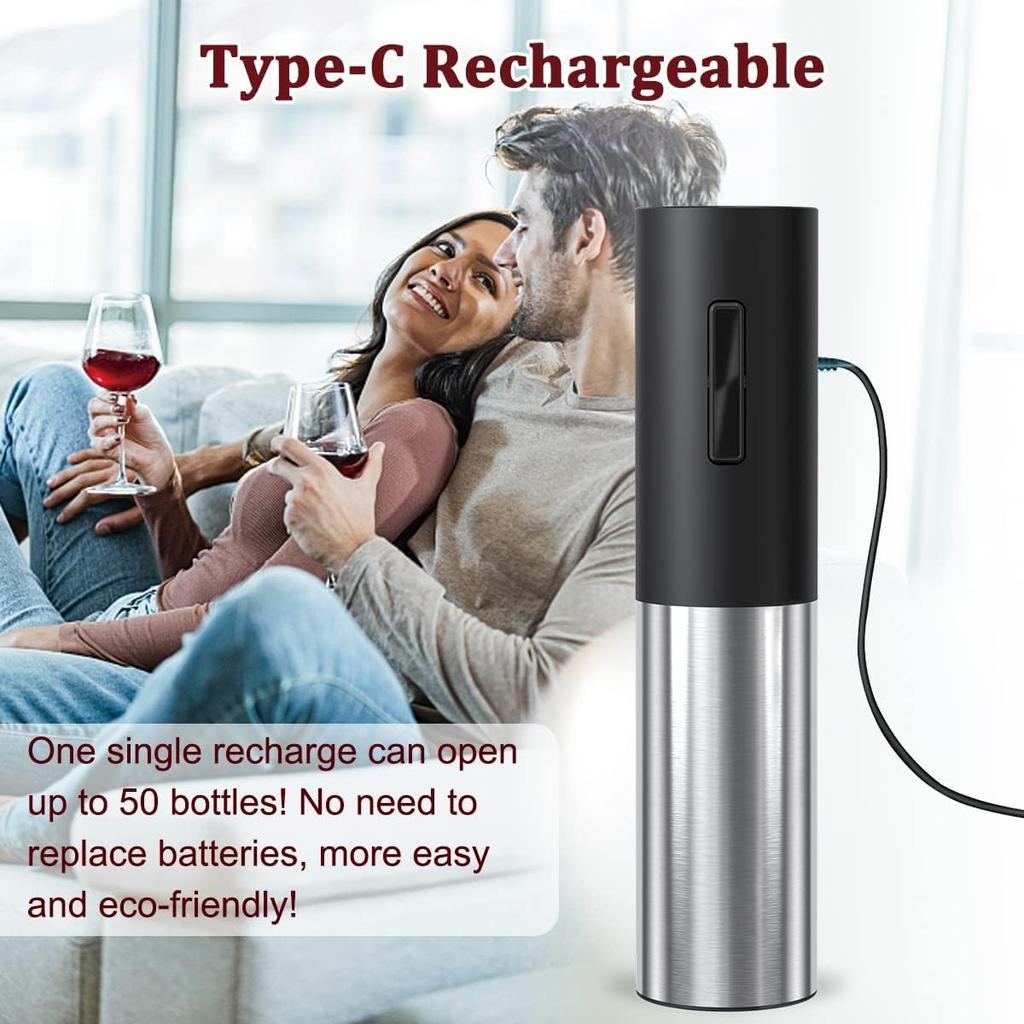 Automatic Electric Wine Openers for Beer USB Rechargeable Beer Bottle Openers Corkscrew Wine Beer Cap Opener Kitchen Accessories