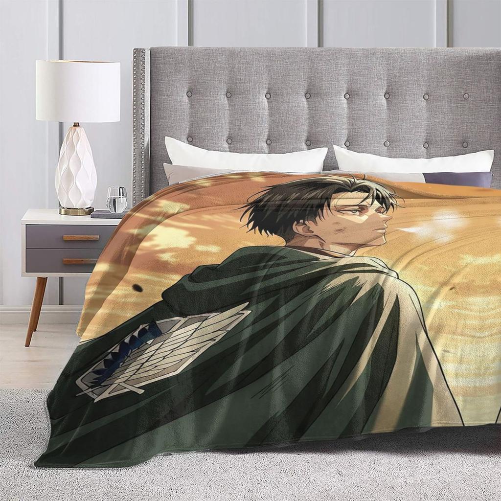 Levi Ackerman Blankets Soft Warm Flannel Throw Blanket Bedding for Bed Living room Picnic Travel Home Couch