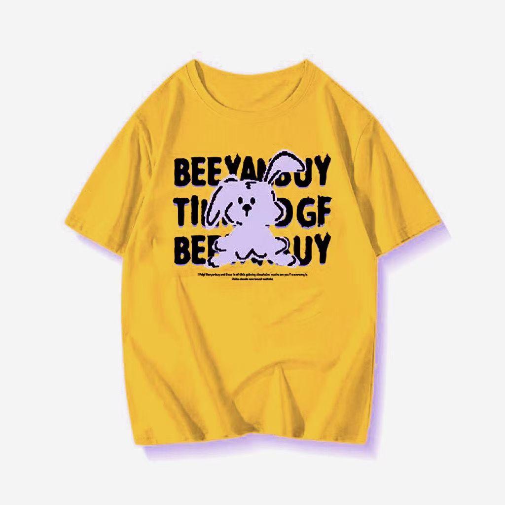 Sommer Damen Neues Cartoon-Druck Kurzarm-T-Shirt Lockere Oberteile