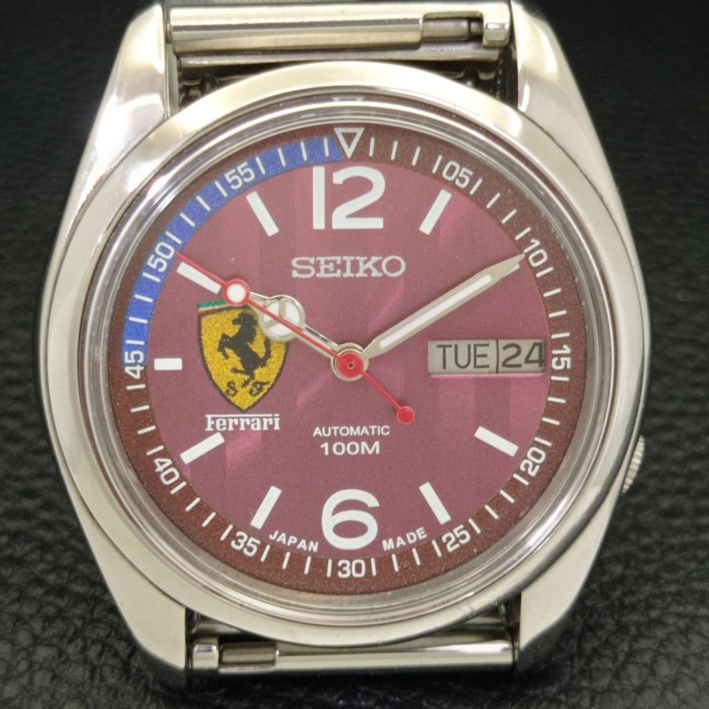 AUTOMATIC VINTAGE SEIKO JAPAN 7009A MENS FERRARI DIAL WATCH a700542-5