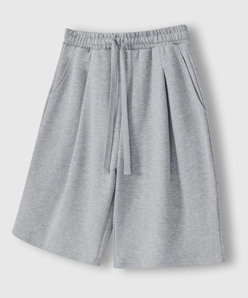 LEMAIN SECOND Bermuda Wide One-Pleat Sweat Shorts_3 Colors