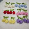 Charming Tulip Flower Knitted Wool Earrings for Women