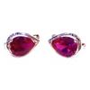 Purple Gold-Plated Rose Gold Water Drop-Shaped Egg Surface Earrings, Simple Light Luxury, High-End Color Gold Ear Buckle Ear Jewelry