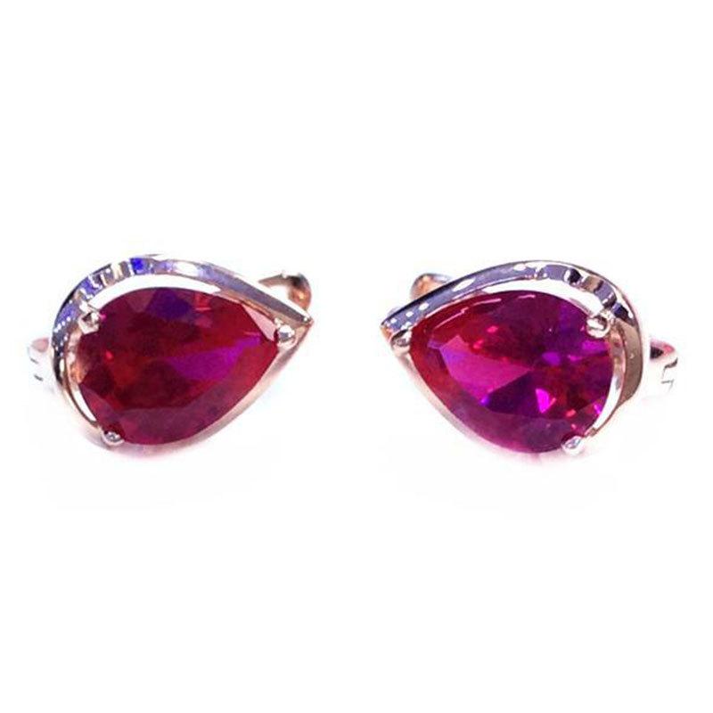 Purple Gold-Plated Rose Gold Water Drop-Shaped Egg Surface Earrings, Simple Light Luxury, High-End Color Gold Ear Buckle Ear Jewelry