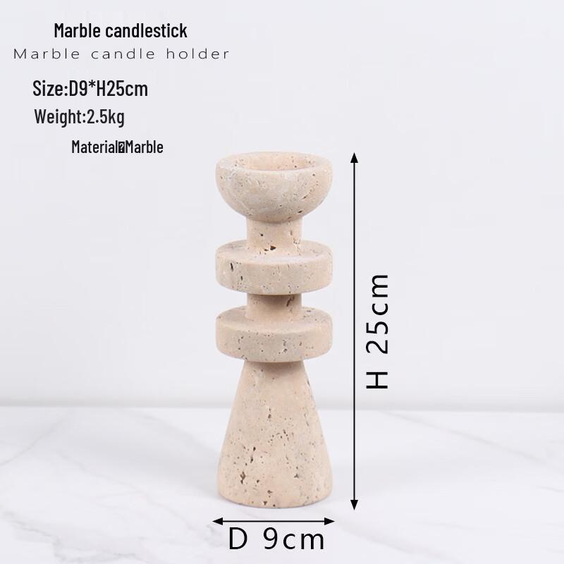 abay Yellow Travertine Style Acrylic Candlestick