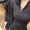 LULU Abbigliamento Yoga Primavera Giacca Defina con Collo Alto Donna Sportiva Slim Dimagrante Giacca Spazzolata