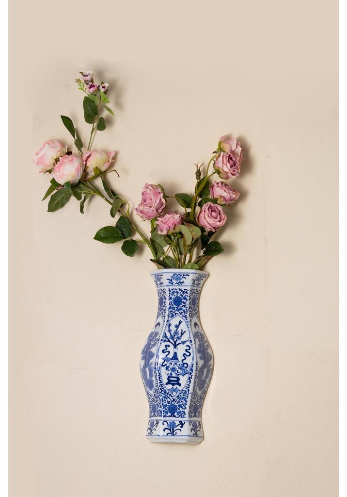 Modern Chinese Ceramic Wall Hanging Vase for Hallway or Hotel Corridor Decor