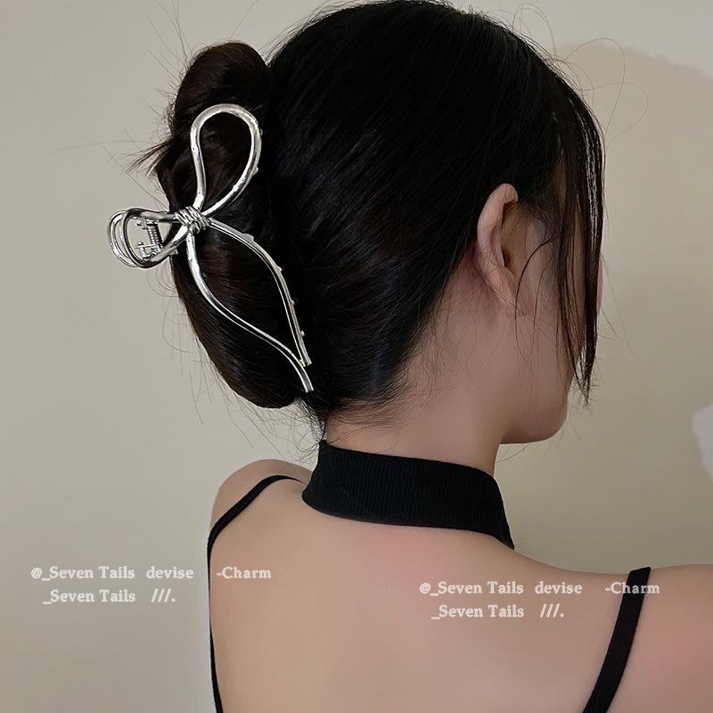 

Bow Temperament Women s Large Metal Hair Claw Clip for Thick Hair - Korean Style