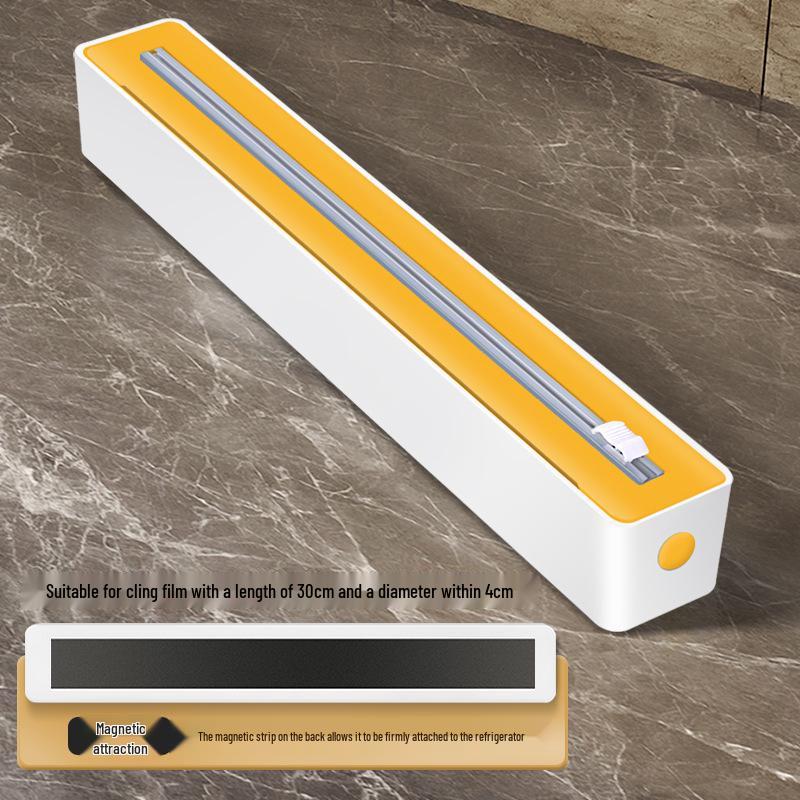 Dual-Blade Magnetic Film Cutter: Wall-Mounted Kitchen Wrap Storage Box