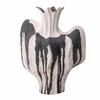 Organic Silhouette Flower Vase Asymmetrical Hand-Painted Textured
