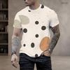 Men S Plus Size Round Neck Short Sleeve Geometric Printed T Shirt Black White Grey Straight Hem Pullover