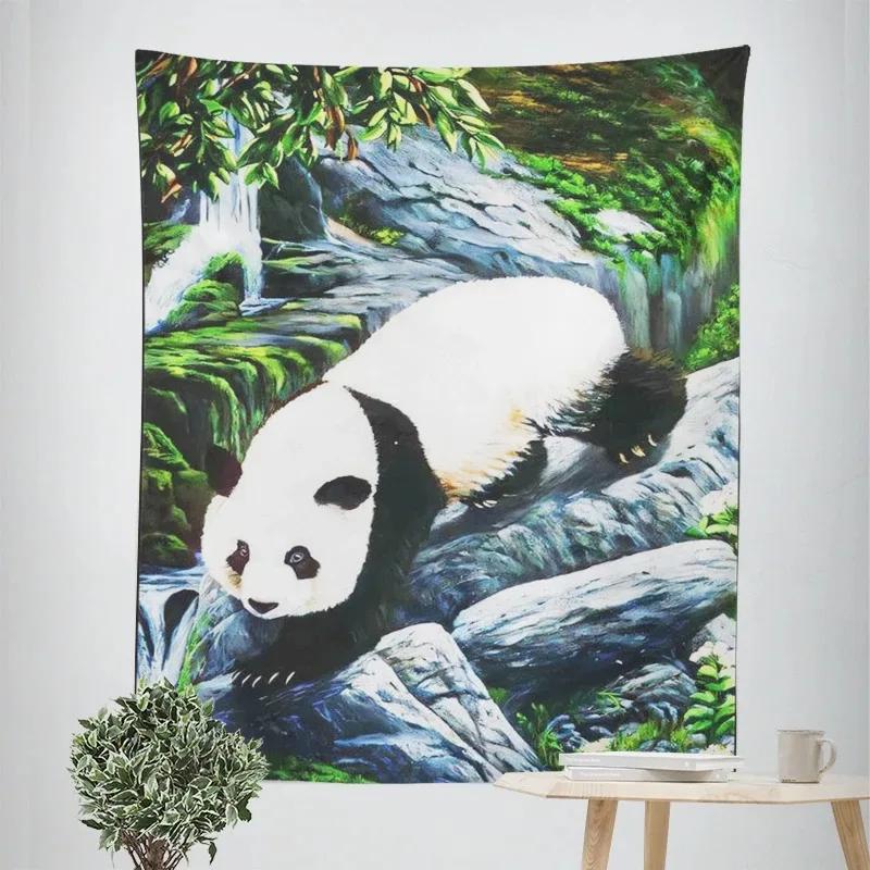 

Украшение стен дома Гобелен Милая панда Подвесная ткань Офис Гостиная Гобелен 100x75cm