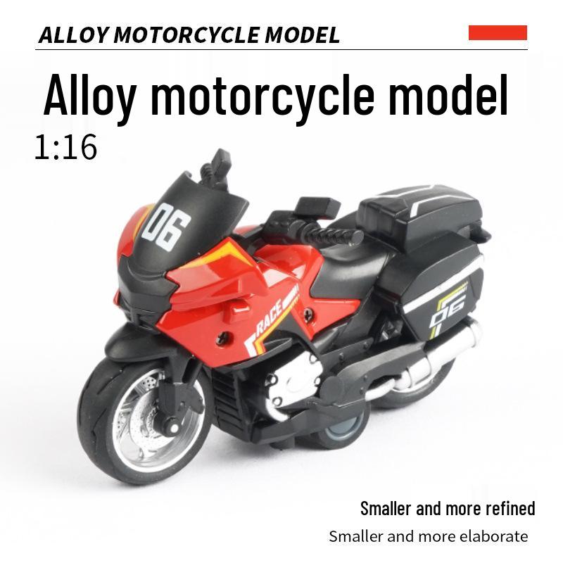 1:16 Alloy Pull-Back Motorcycle Toy - Durable, Drop-Resistant Gift for Kids