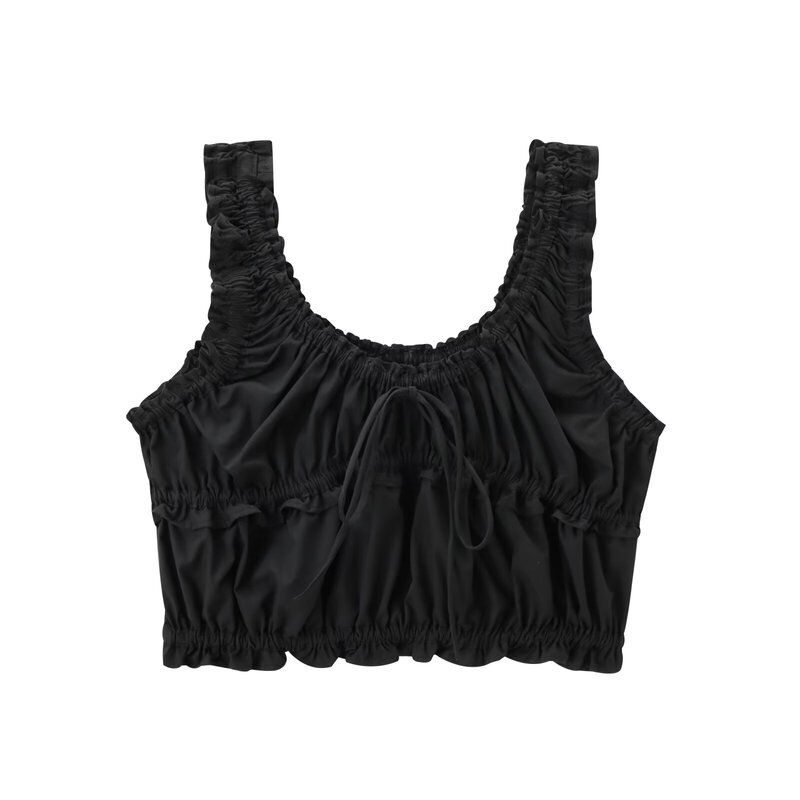 

Fashion Style 2024 Spring/Summer New Arrival Women s Stylish Sling Short Crop Top Bows Vest Tops 2746200 Black L