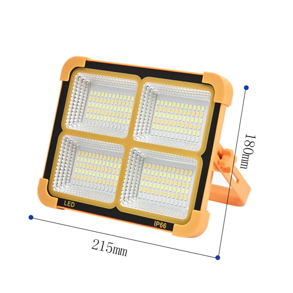 Rechargeable Solar Flood Light Outdoor Portable LED Reflector Spotlight Rechargeable Projector Floodlight Construction Lamp