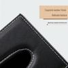 JINGRUIXIANG Square Leather Desktop Organizer with Pen Holder and Tissue Box