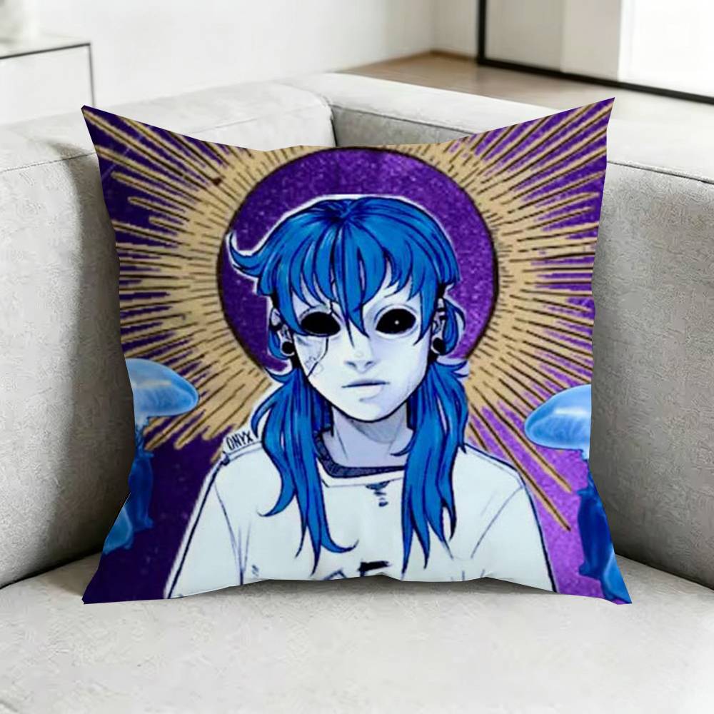 Sally Face Sal Fisher Gothic Horror Square DoubleSided Printed Pillow Case Bedroom Bedside Pillow Sofa Cushion Cover Gift