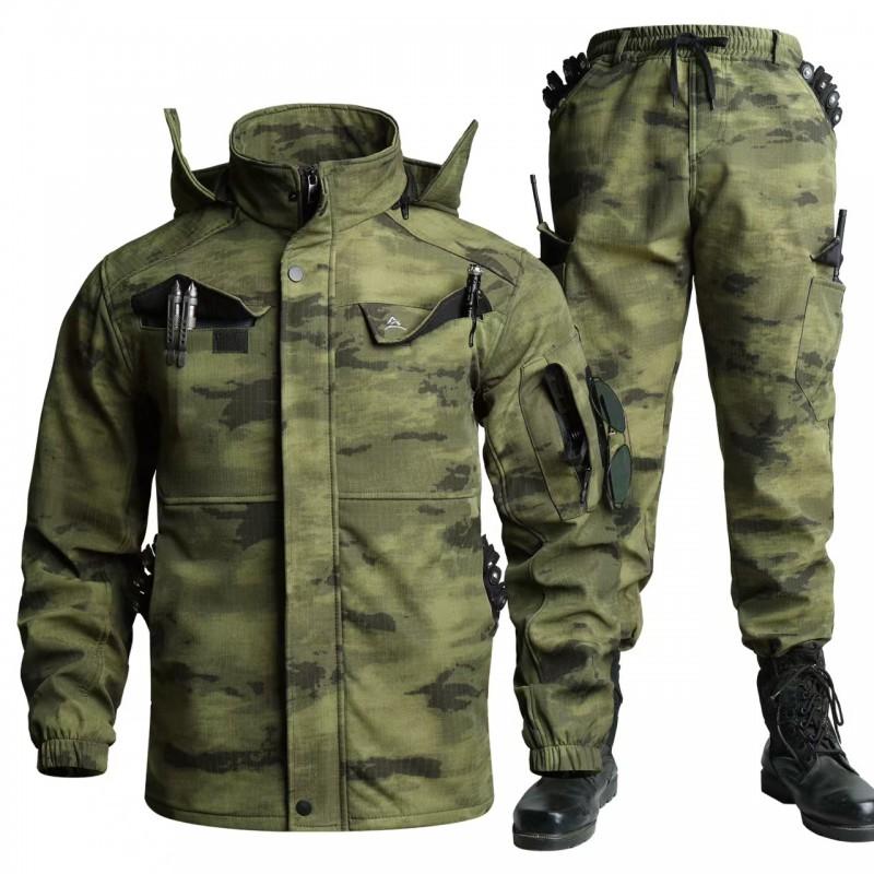 Mens Winter Workwear Set Warm Fleece-Lined