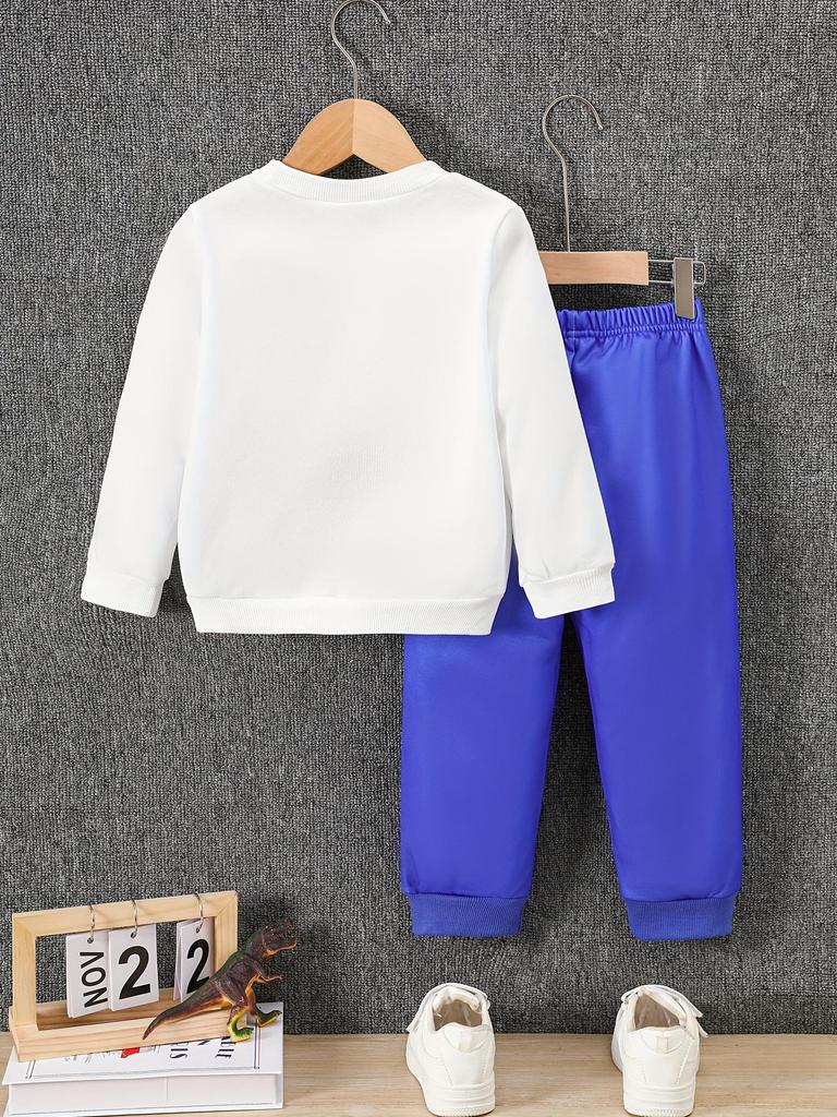 Conjunto de Moletom com Calça 3D de Dinossauro para Meninos - Roupa Tendência 2025
