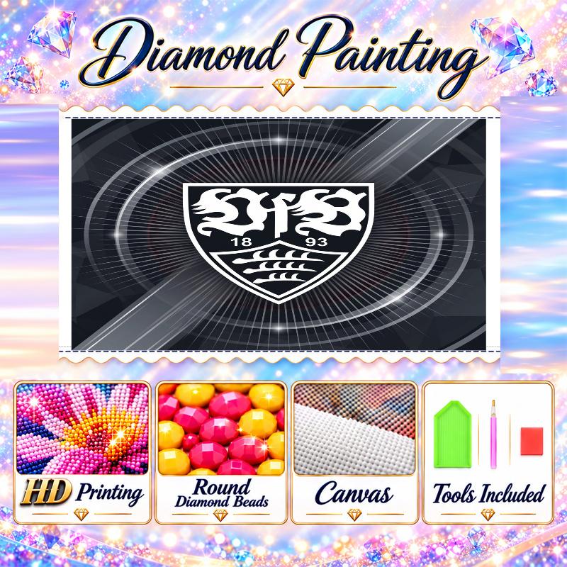 VfB Stuttgart Diamond Painting Kit 5D Full Drill DIY Diamond Mosaic Wall Art Home Decor