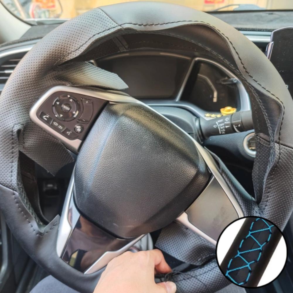 Car Accessories Hand Stitched Wear Resistant Microfiber Leather Steering Wheel Cover For Honda Civic 10 CR-V Clarity 2016-