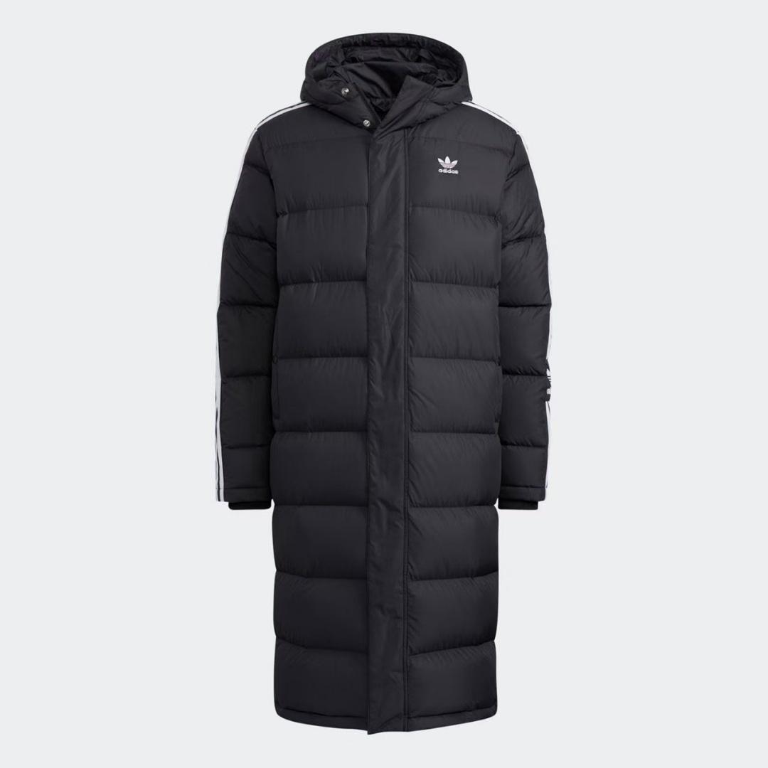 

Adidas Куртка пуховая удлиненная Origins Трилистник Средней длины Спортивная пуховая куртка Черная M , L , XL , XXL , чёрный
