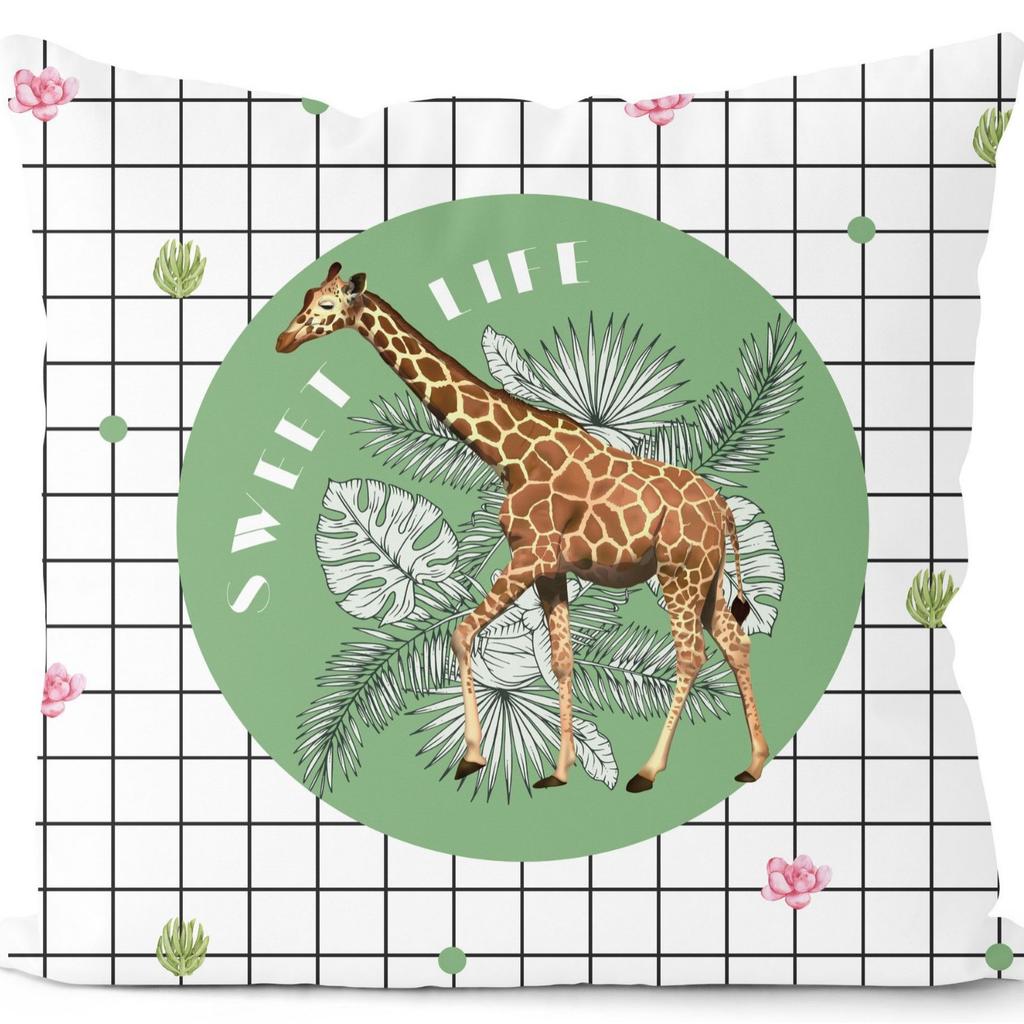 New Summer Green Small Fresh Plant Giraffe Pillowcase Home Sofa Pillowcase
