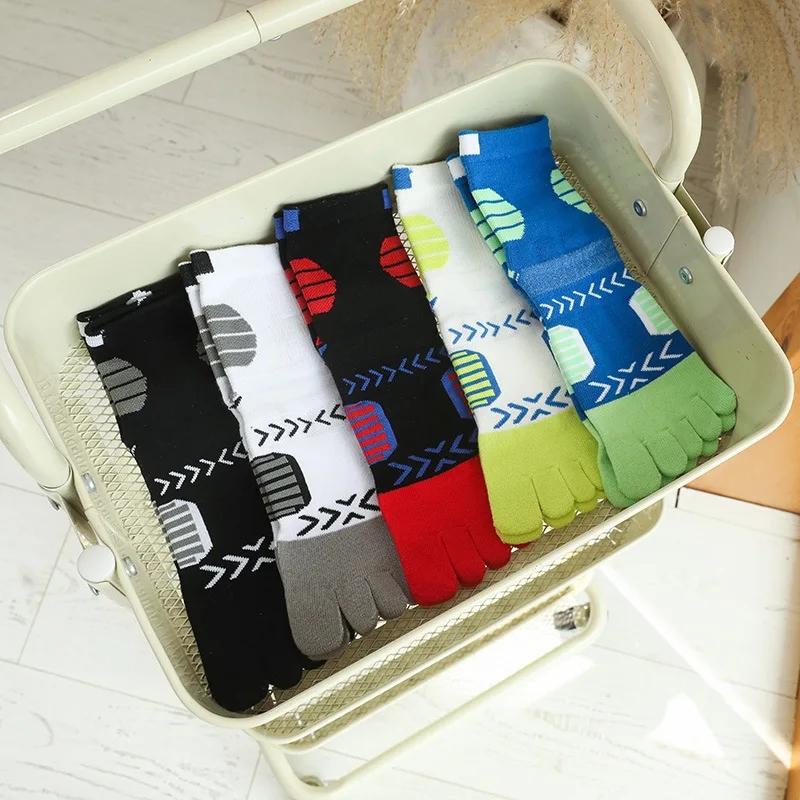 1/5 Paare Sport Zehensocken Kompressions Baumwolle Schweißabsorbierend Deodorierend Fahrrad Marathon Fitness Outdoor Basketball 5-Finger-Socken