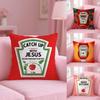Pikpaka Funny K-Ketchup L-Label Cushion Cover Plush Fabric Soft Double-Sided Printed Sofa Warm Winter Home Gift Pillow Cover