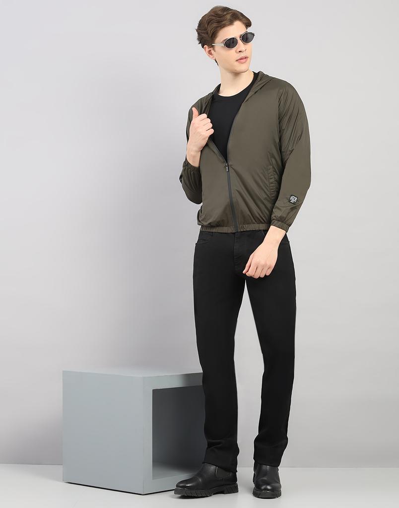 Rock.It Men's Regular Fit Solid Hooded Full Sleeve Jacket