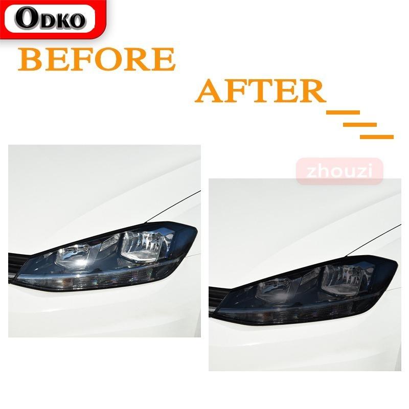 For Volkswagen VW Golf 7 MK7 2012- Car Headlight Tint Smoked Black Protective Film Taillight Vinyl Transparent TPU Sticker