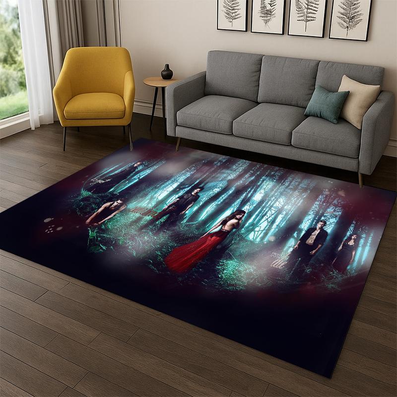 Tappeto The Vampire Diaries Damon Salvatore per Camera da Letto Soggiorno Divano Sala Giochi Zerbino Decorazione Casa, Tappeto Area Bambini Antiscivolo