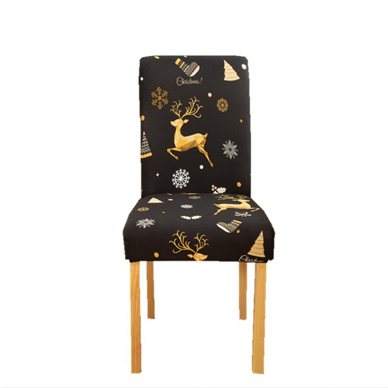 1pc Christmas Chair Covers Dining Room Xmas Removable Kitchen Chair Slipcovers Seat Protector for Party Christmas Decorations