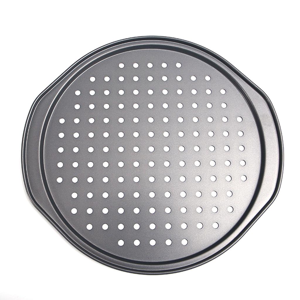 Black 3 Pieces Pizza Crisper Pan Carbon Steel Pizza Pan Non-Stick Round Pizza Tray with Holes for Home Restaurant Hotel Use 9 Inch //11 Inch//12.5 Inch