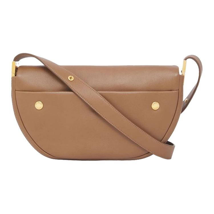 Burberry Olympia Adjustable Shoulder Strap Dyed Lambskin Ellen Olympia Half-Moon Handbag Women Handbag Brown 8050598