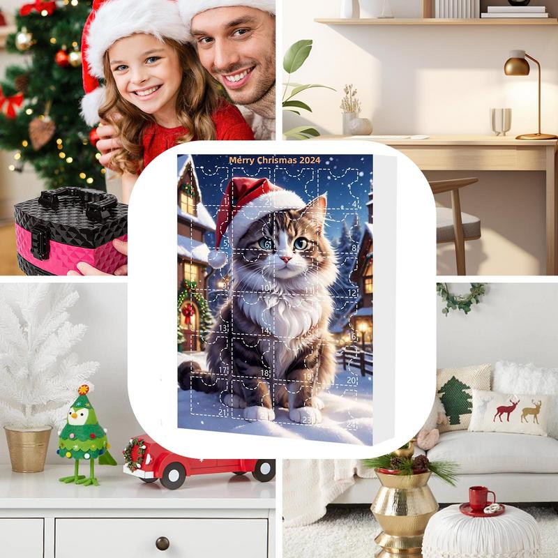 2D Acrylic Cat Pendant Cute Christmas Countdown Calendar Advent Calendar Cute Christmas Countdown Calendar Gift