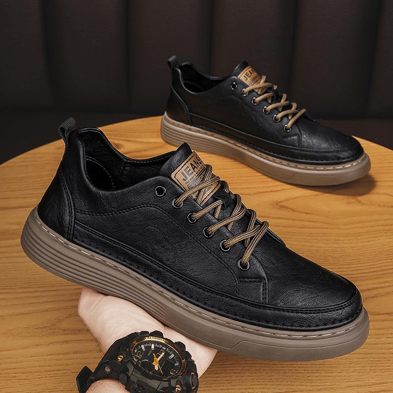 Fashion Spring Autumn New British Casual Leather Shoes Men's Korean Version Trend Versatile Board Shoes Men's Business Dress Shoes Men's