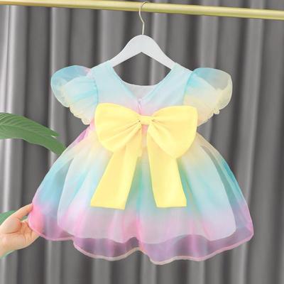 2025 New Baby Skirts Rainbow Color Girls Dresses Summer Girls Princess Dress for Children