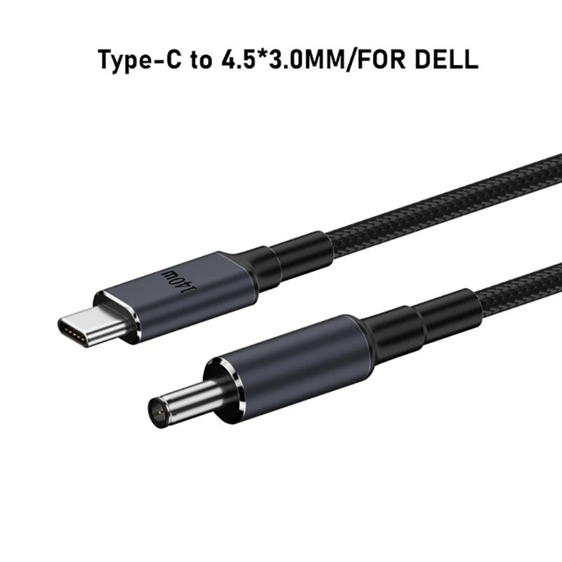 140W PD USB Type C Male to DC5.5x2.5mm/5.5x2.1mm/4.5x3.0mm/6.0x3.7mm/7.4x5.0mm Power Charging Cable for Laptop Notebook