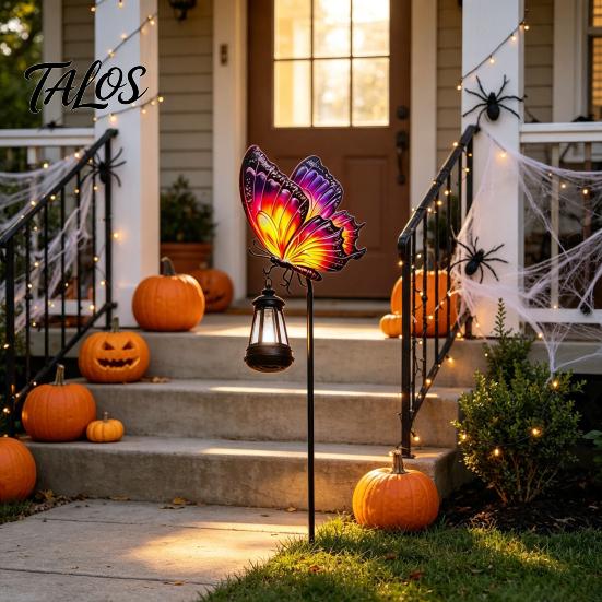 Yard Art for Outside Solar Butterfly Garden Stake Lights, Metal Decorative Stakes, IP65 Waterproof Outdoor Patio Accents LED Landscape Lights