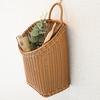 Handwoven Storage Basket Boho Hanging Basket with Handle Rustic Storage Basket for Flowers Fruits Vegetables Kitchen Produce