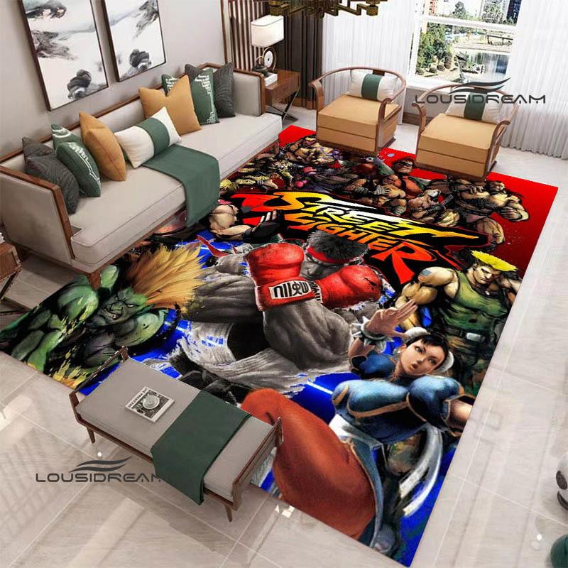 Klassisches Spiel Street Fighter Bedruckter Teppich Wohnzimmer Schlafzimmer Teppich Rutschfeste Fußmatte Foto-Requisiten Geburtstagsgeschenk