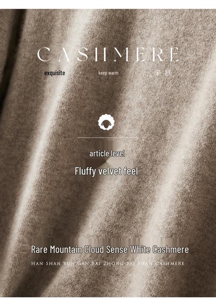 Women's Solid Color Cashmere Pullover: Autumn/Winter Long Sleeve Knit Sweater