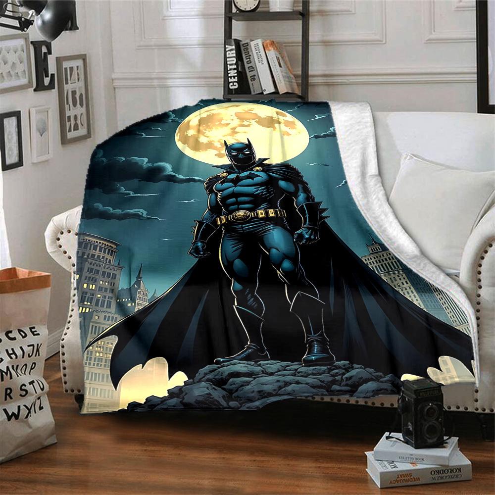 1pc Batman Full Moon Flannel Blanket Soft Warm Throw for Home, Office, Travel, All-Season Cozy Bedding GiftL1263