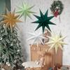 5pcs 9-Pointed Paper Stars Christmas Hanging Decor 30cm Folding Paper Star Decorations for Wedding Birthday Christmas  Home Par