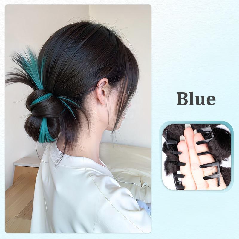 Ball Head Wig Female Shuttlecock Head Fluffy Wig Package Integrated Highlighted Chicken Feather Claw Clip Wig Bun