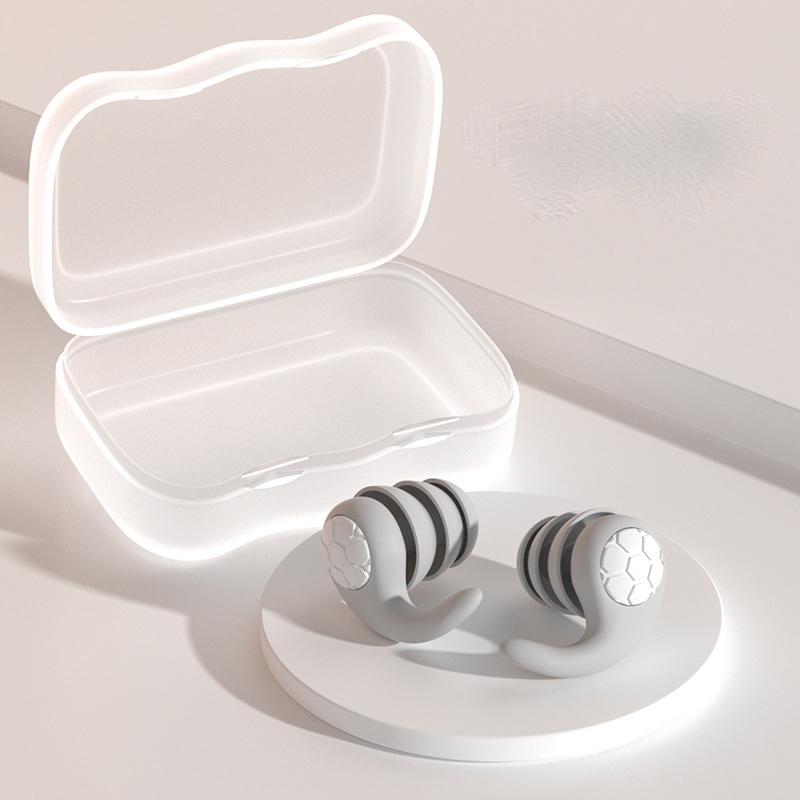 

2025 New Grey 1 Pair Soft Silicone Earplugs Noise Canceling Comfortable Fit for Sleep Swimming Creating A Silent Environment серый
