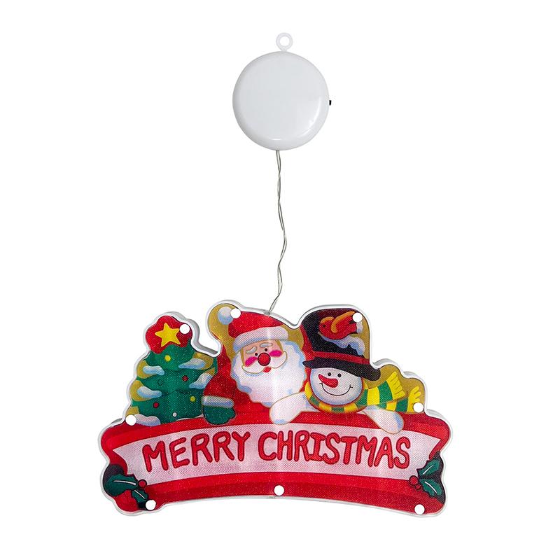 Christmas Decoration Lights, LED Christmas Window Lamp with Suction Cup, Battery Operated Hanging Window Light with Suction Cup