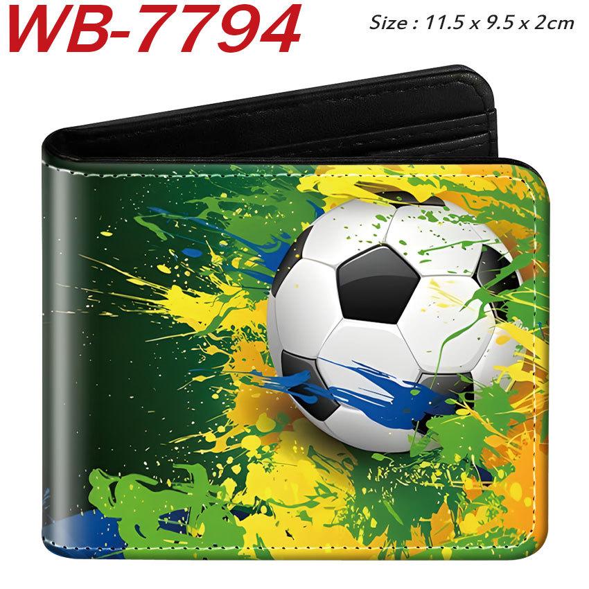 Sports Ball Theme Short Bifold Wallet Colorful Print Mini Coin Purse Card Holder for Women Multi-Color 1pcs