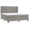 Vidaxl Letto Continentale Con Materasso, Grigio Chiaro, 160X200Cm, Velluto